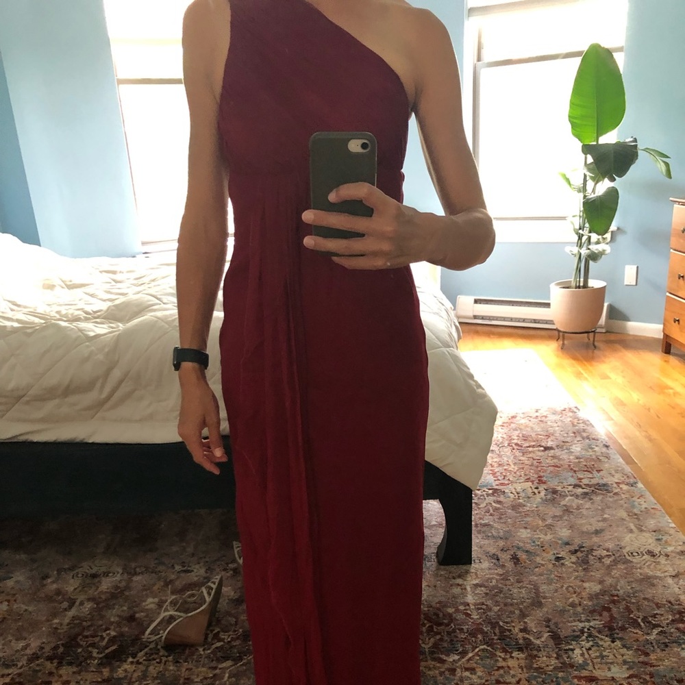 Beautiful red one shoulder gown